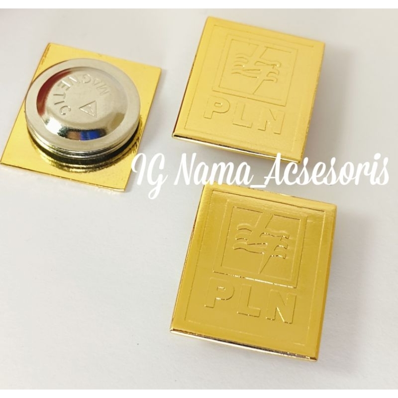 (ready stok) Bros pin logo PLN custom lapis emas