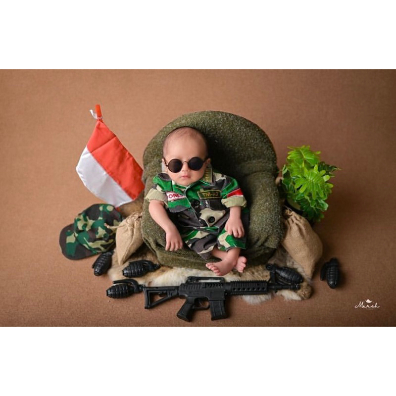 KOSTUM TENTARA NEWBORN, KOSTUM TNI NEWBORN, BAJU TENTARA NEWBORN, KOSTUM TENTARA AD newborn, KOSTUM 