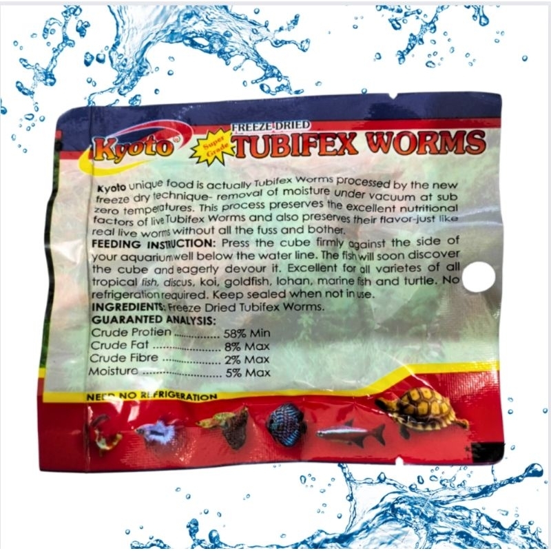 Makanan ikan cacing kering Tubifex worm KYOTO 5GR