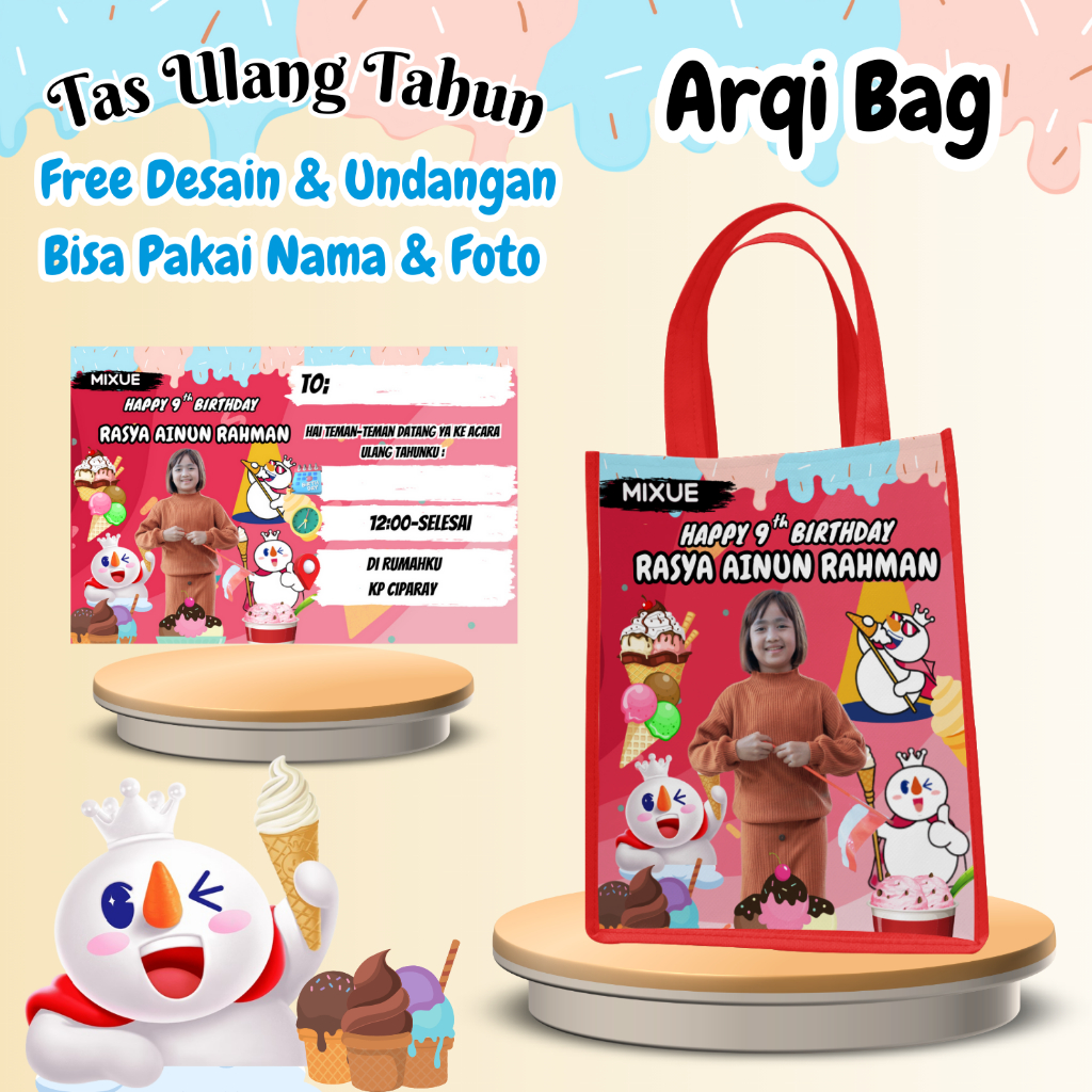 

Isi 40 Tas Ulang Tahun Anak Bingkisan Murah Cetak Foto Nama Karakter
