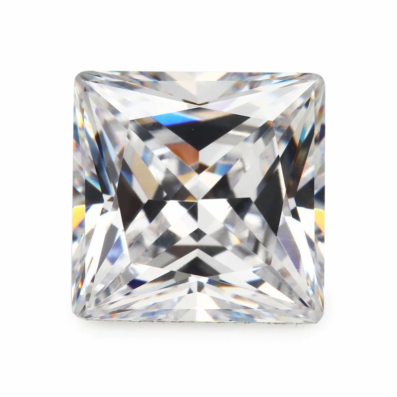 Batu Cubic Zirconia 5A (AAAAA) White Square Princess Cut