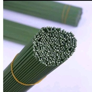 Tangkai Bunga Kawat Hijau Kawat Tangkai Bunga Plastik Panjang 36cm 200gram