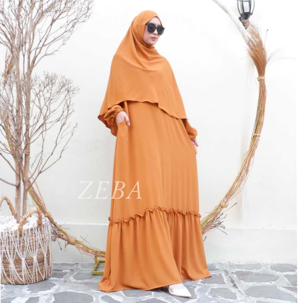 DIYANA Set Gamis Jilbab Jumbo LD 120 130 140 150 Bahan Crincle Premium Adem Mayung BB 70-150kg Syari