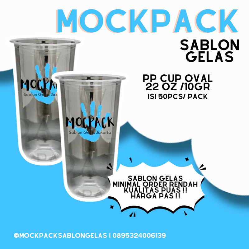 SABLON GELAS PLASTIK OVAL/plastik cup 22oz 18oz 14oz 12oz