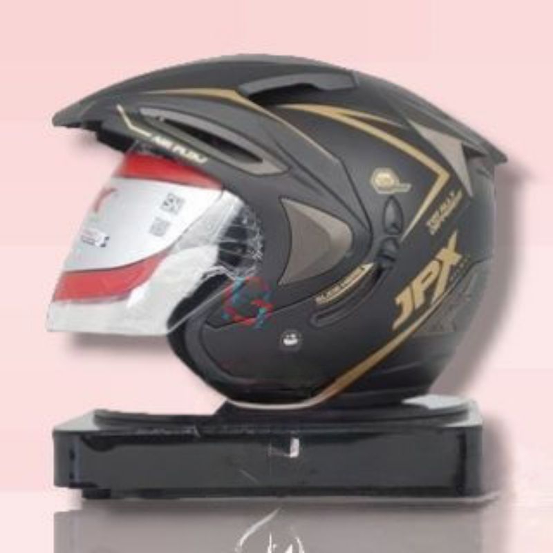 helm half face JPX supreme solid double visor original