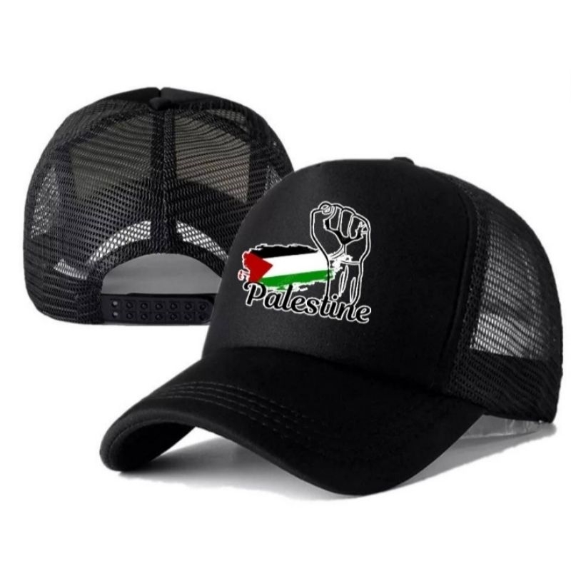 Cod topi Trucker Jaring Dewasa terbaru Logo Palestina//Topi Keren Palestina