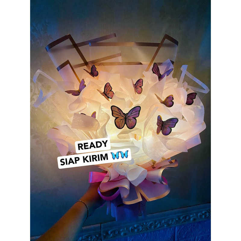 

BUKET KUPU KUPU LED butterfly cellophane