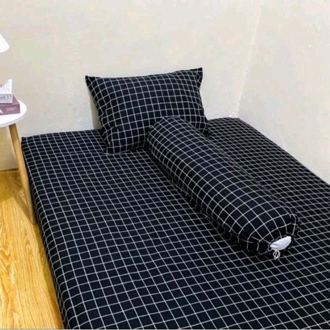 SPREI MOTIF KOTAK HITAM | SPREI KOTAK AESTHETIC | SPREI KOTAK KOTAK | SPREI KOTAK | SPREI KOTAK 120X