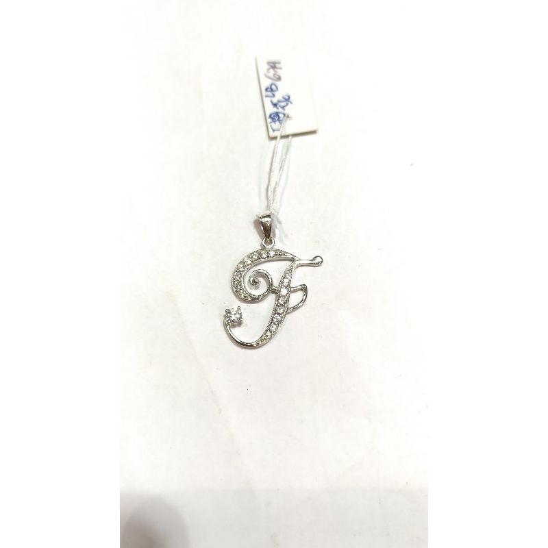 Liontin Huruf F Emas Putih 750