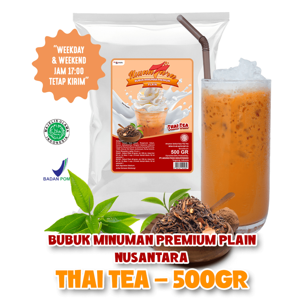 

Bubuk Minuman Premium Rasa Thai Tea 500Gr / Thai Tea TANPA GULA - NUSANTARA POWDER - NUSANTARA