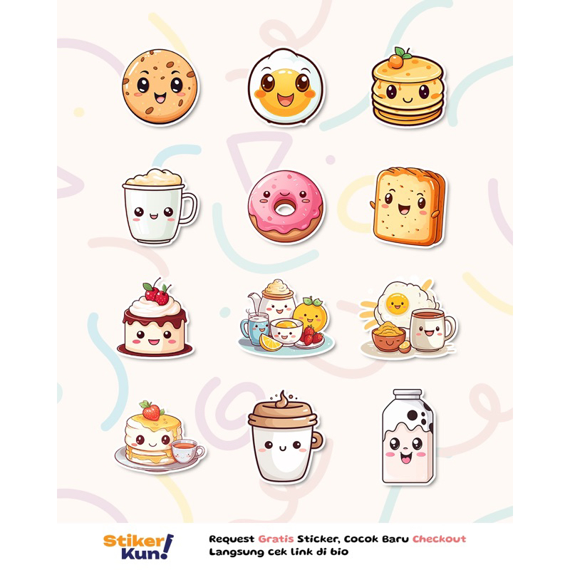

STIKERKUN.ID CUTTING STICKER STIKER ANTI AIR EDISI MORNING BREAKFAST CUTE STIKER EDITION ( 12 PCS ) / STIKER CUSTOM JURNALING JOURNALING DEKORASI DIARI MURAH / CETAK STIKER SOUVENIR LUCU VIRAL STIKER AESTHETIC STIKER DINDING STIKER LUCU STIKER HELM
