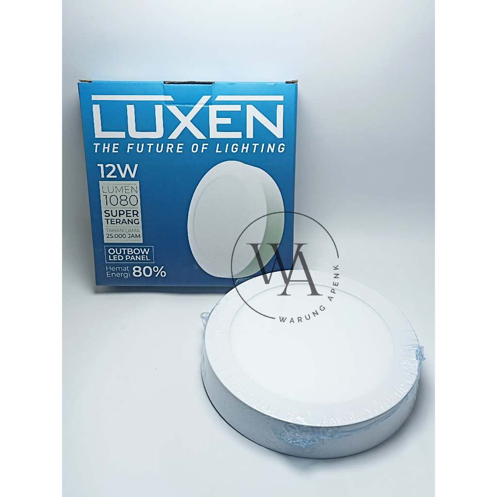 Lampu Luxen LED Outbow Panel Downlight Putih / Coolday light 12 Watt