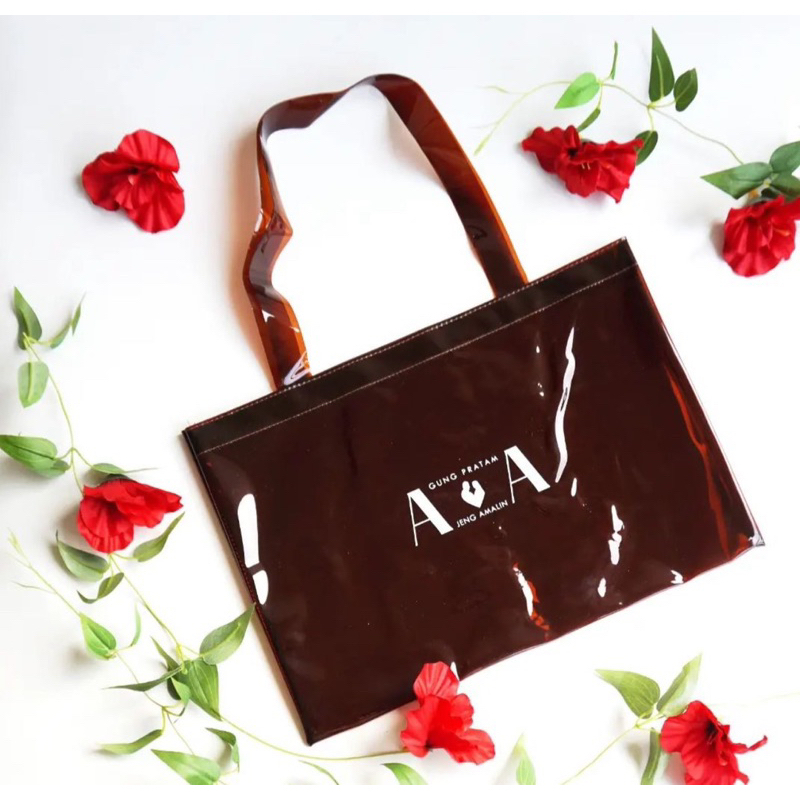 tas pvc hitam mika hitam tebal