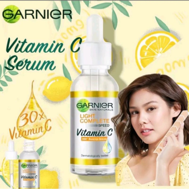 Garnier Bright Complete Vitamin C 30x Booster Serum Skin Care (Cepat Cerahkan Noda Hitam & Samarkan 