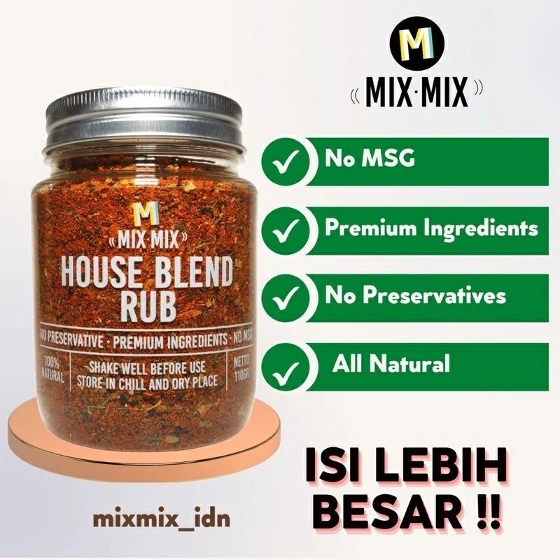 

MIXMIX House Blend Rub Original - Bumbu Marinasi Serbaguna 110g