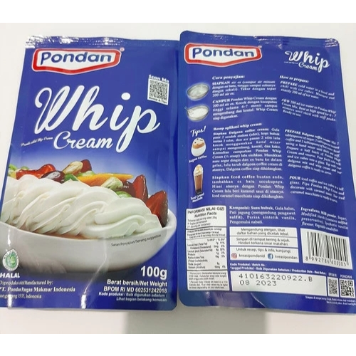 

Pondan whipcream pouch/bubuk whipcream instant 100gr