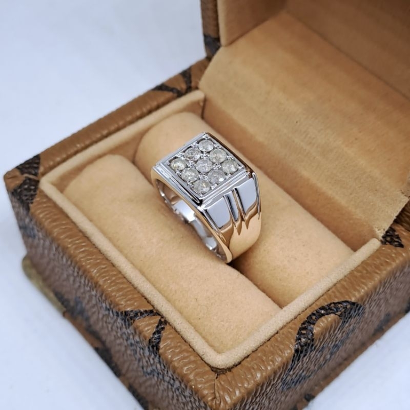 Cincin Cowok Perak Berlian Asli Free Memo