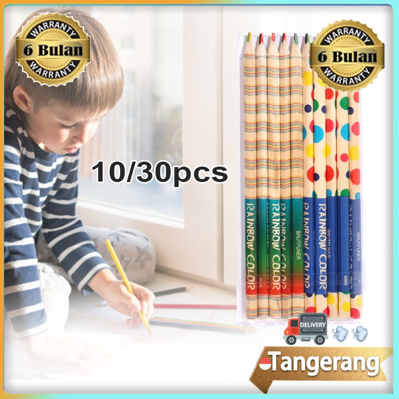 

10pcs/30pcs Rainbow Color Pencil / Pensil Warna Pensil Pelangi 4 warna Menulis Menggambar Graffiti