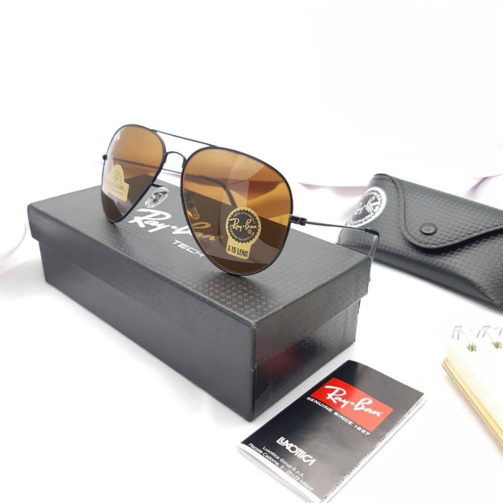 KACAMATA HITAM FASHION REYBAN AVIATOR ANTISILAU ANTIRADIASI FRAME POLYCARBONATE TITANIUM OUTDOOR IND