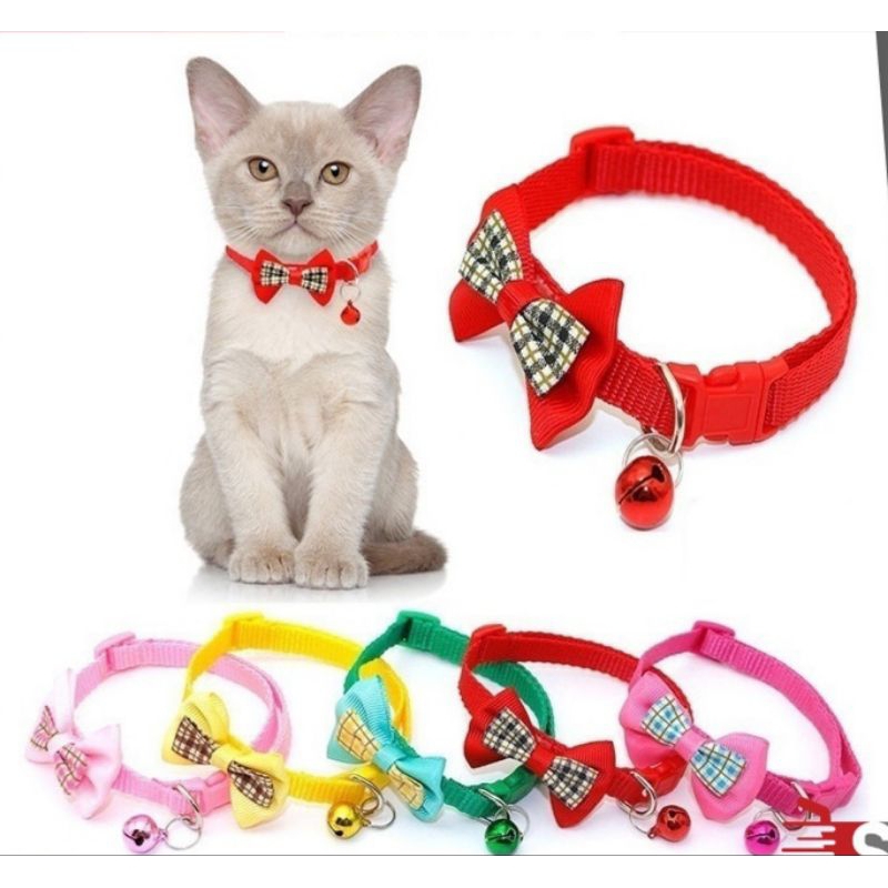 Kalung Pita Kucing / Kalung Pita Hewan / Kalung Pita Anjing / Aksesoris Kalung Lonceng Hewan Peliharaan / Kalung