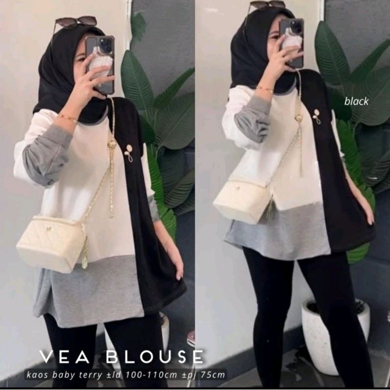 VEA2  BLOUSE / BLOUSE WANITA / BLOUSE KANTOR / KEMEJA KANTOR / TUNIK KAOS / ATASAN BABYTERI / KEMEJA