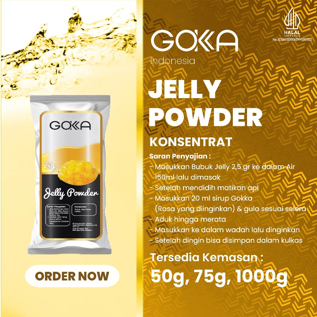 Bubuk Powder Jelly / Topping Boba / Bubble Tea Gokka Kemasan 1000gr