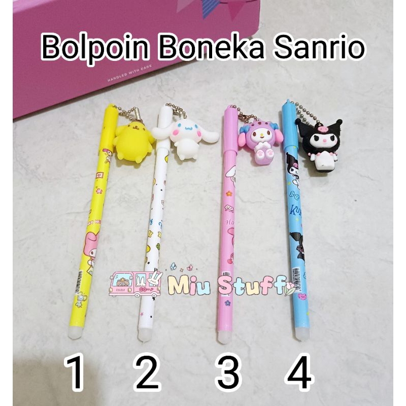 

Pen Pena Pulpen Bolpoin Gantungan Boneka Sanrio Kuromi Cinnamoroll My Melody Pompompurin