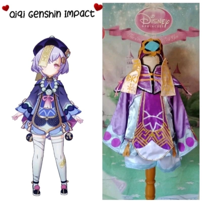 Kostum Cosplay Qiqi Genshin Game Anime Anak dan Dewasa