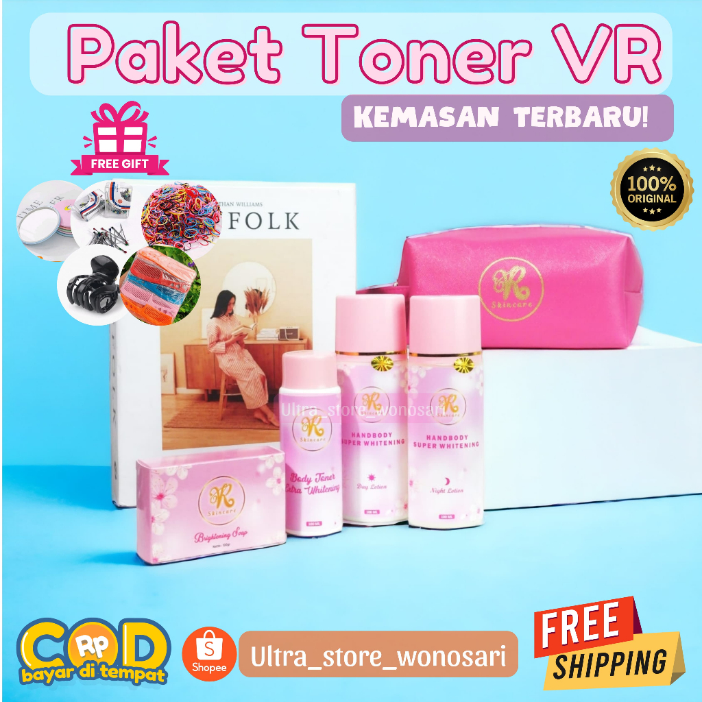 Paket Lengkap HB VR Skincare / HB Pemutih VR/ lotion pemutih VR
