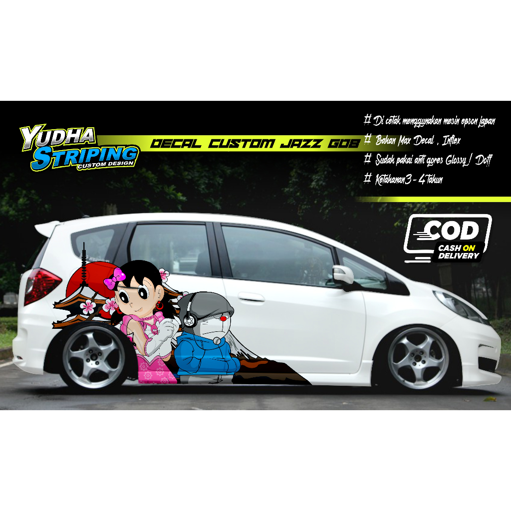 STICKER MOBIL JAZZ / AGYA / AYLA / CUSTOM DECAL MOTIF / DORAEMON