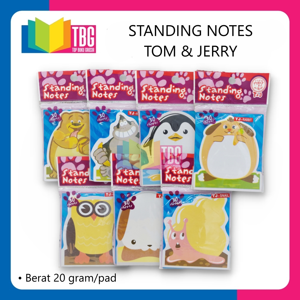 

1 PAD STANDING NOTES TOM & JERRY STICKY NOTE MEMO PAD STICK NOTE