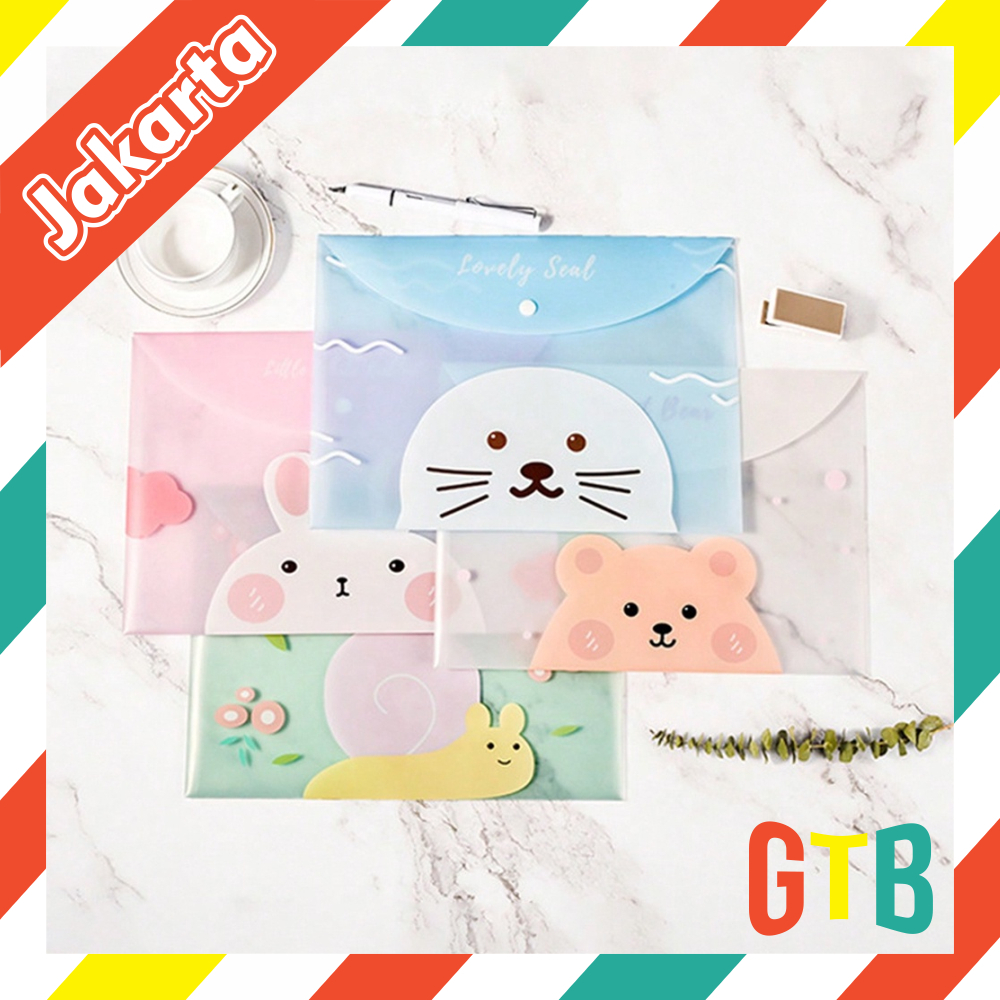 

❤GTB❤ Map A4 Plastik Kancing Karakter Motif Lucu S108