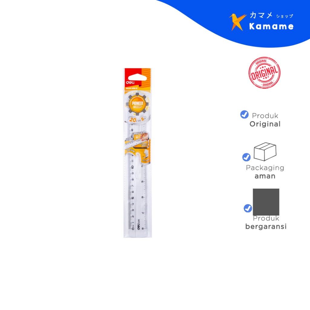 

Deli Ruler Transparent - 20 CM 8 IN EG01612 - Kamame