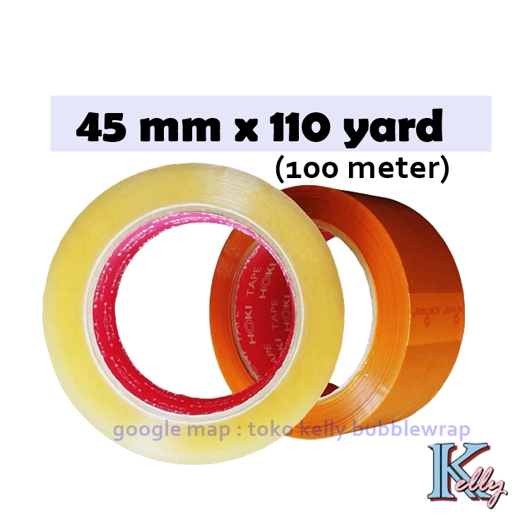 

[X12] 110 YARD Lakban OPP TEBAL bening tan coklat panjang 100 meter 45x100 45x110