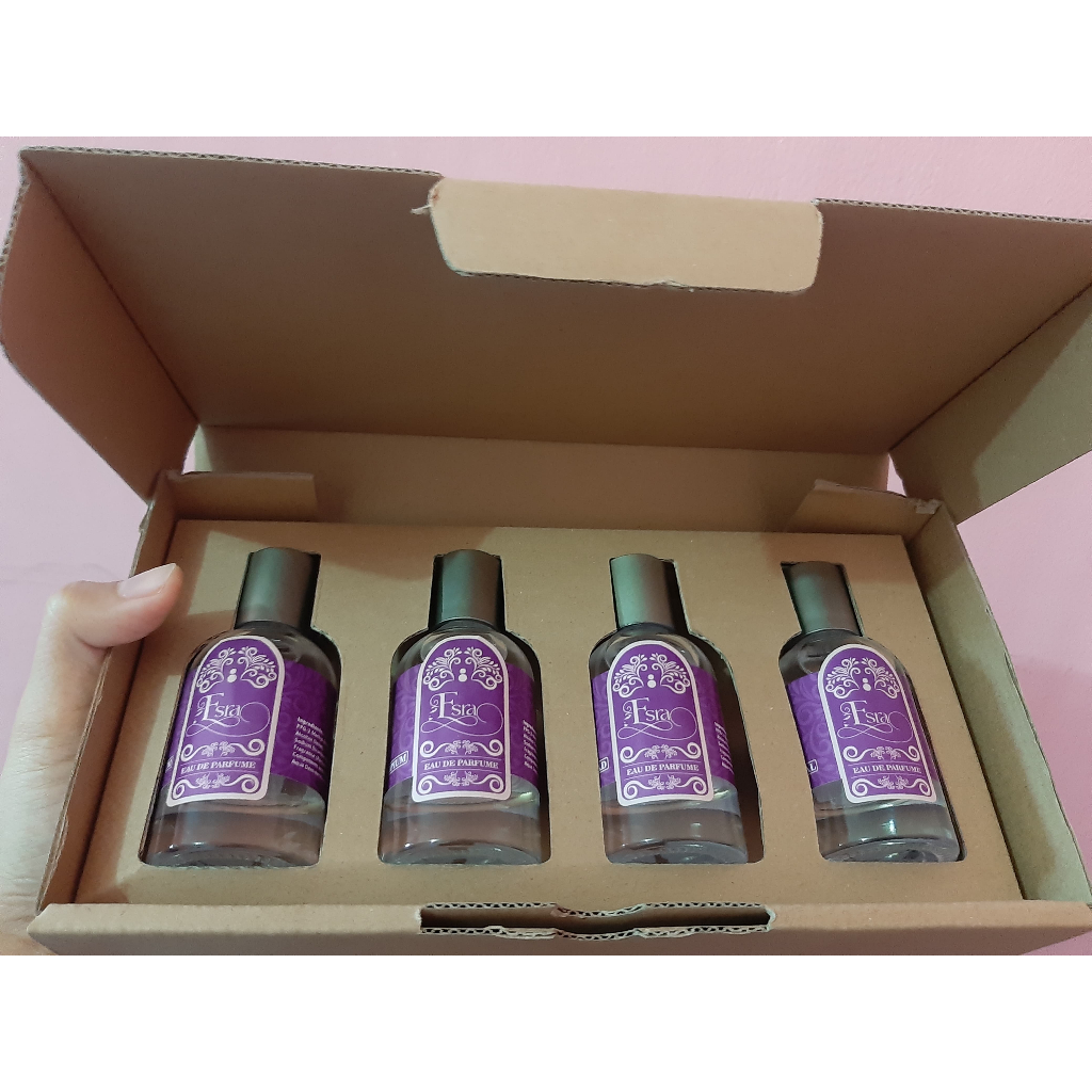 ESRA Parfum 1 Box isi 4 Parfum Premium - Scandal Black Opium Savage Raffi Ahmad