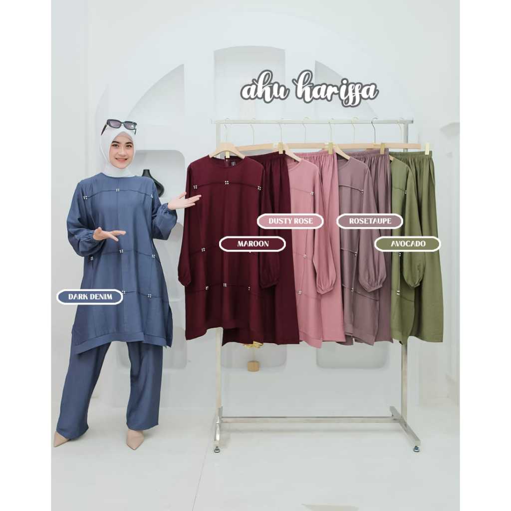 Syafana Oneset  Itycrepe  ORI Aku Karissa  Setelan Celana Wanita Pakaian  Wanita Oneset Itycrepe ORI