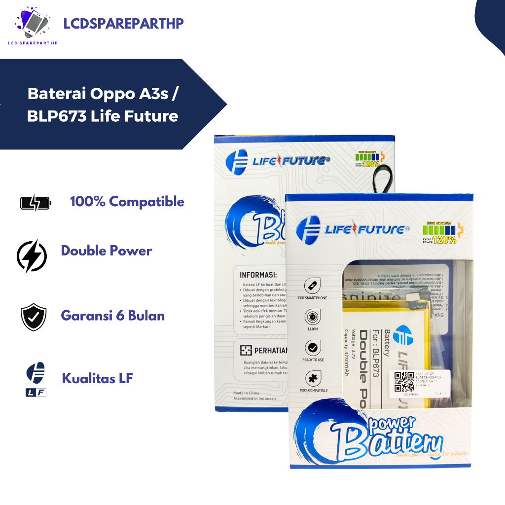 Oppo Baterai Life Future BLP673 - A3s / A5s / A7 / A31 2020 / A12 / Real C1