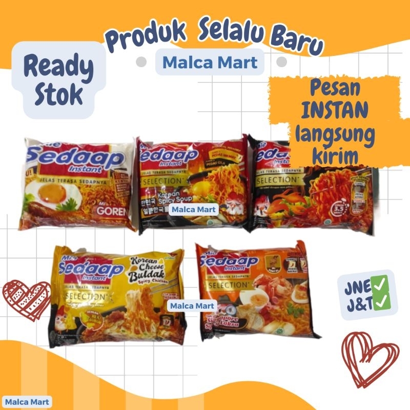 

MIE SEDAP GORENG / SEDAP SELECTION KOREA SOUP / KOREA SPICY CHICKEN / CHEESE BULDAK / SINGAPORE LAKSA