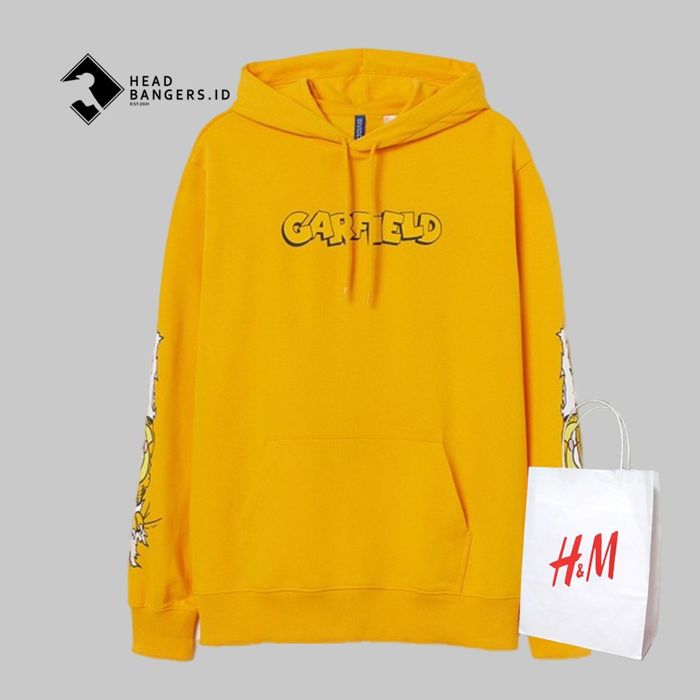 Hoodie Pria & Wanita (UNISEX) H&M Garfield Cotton Flecce Full Tag Original CMT High Quality Distro (