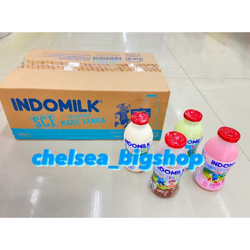 

1 DUS (ISI 24pcs) Susu Indomilk UHT Botol 190ml all variant