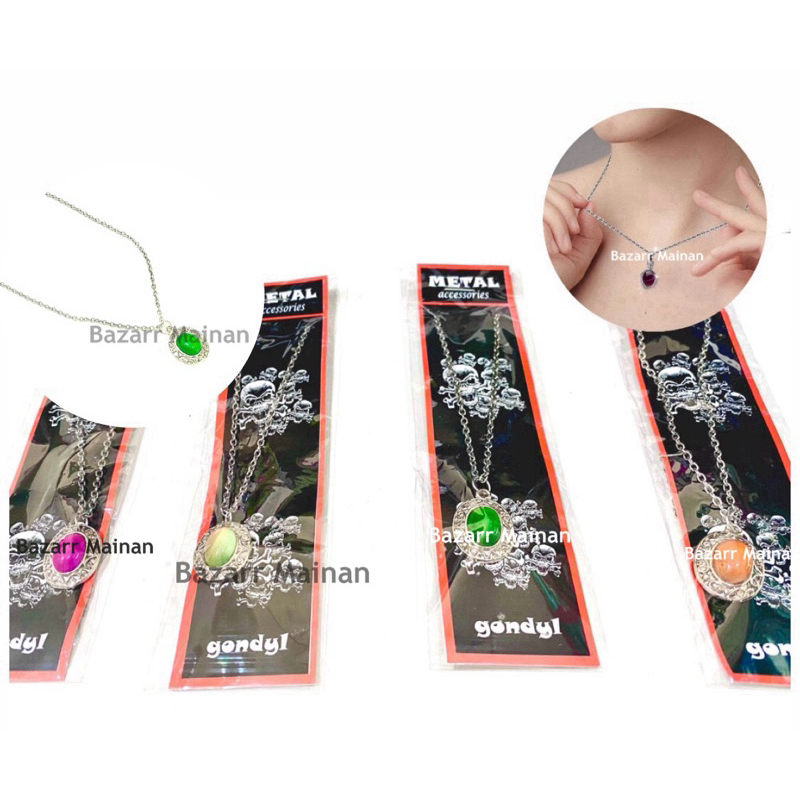 KALUNG LIONTIN BATU BURMA GIOK / RANTAI TITANIUM MOTIF POLOS ULIR / SILVER CHAIN NECKLACE / KALUNG F