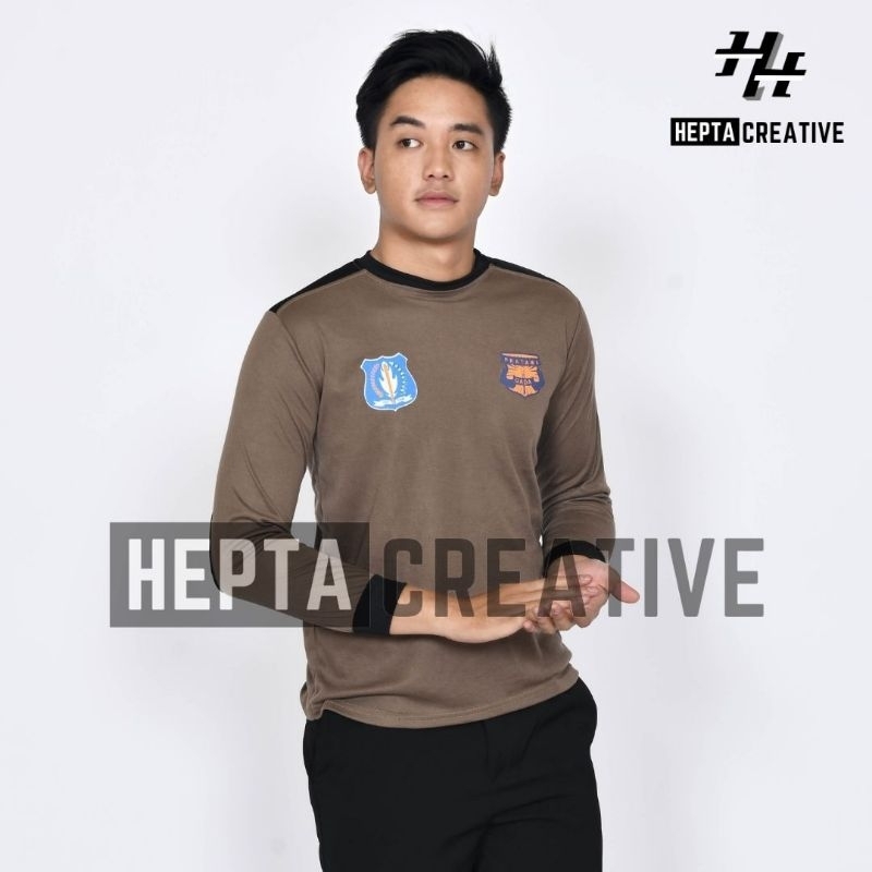 [HEPTA CREATIVE] BAJU KAOS DECKER SATPAM BORGOL WARNA COKLAT LENGAN PANJANG DECKER SATPAM BORGOL TER
