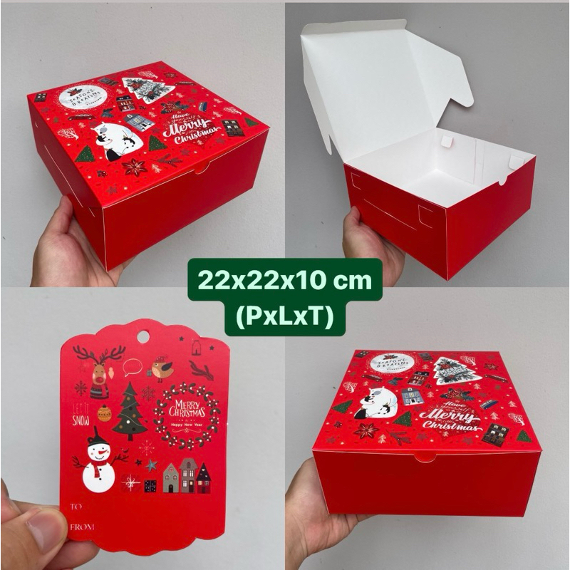 

Dus Natal 22x22x10 Red Christmas lapis surabaya, legit, dll + Free tag (Harga untuk 5 pcs dus)