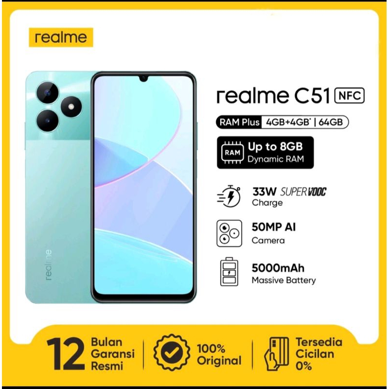 REALME C51 ram 4/64 garansi resmi realme