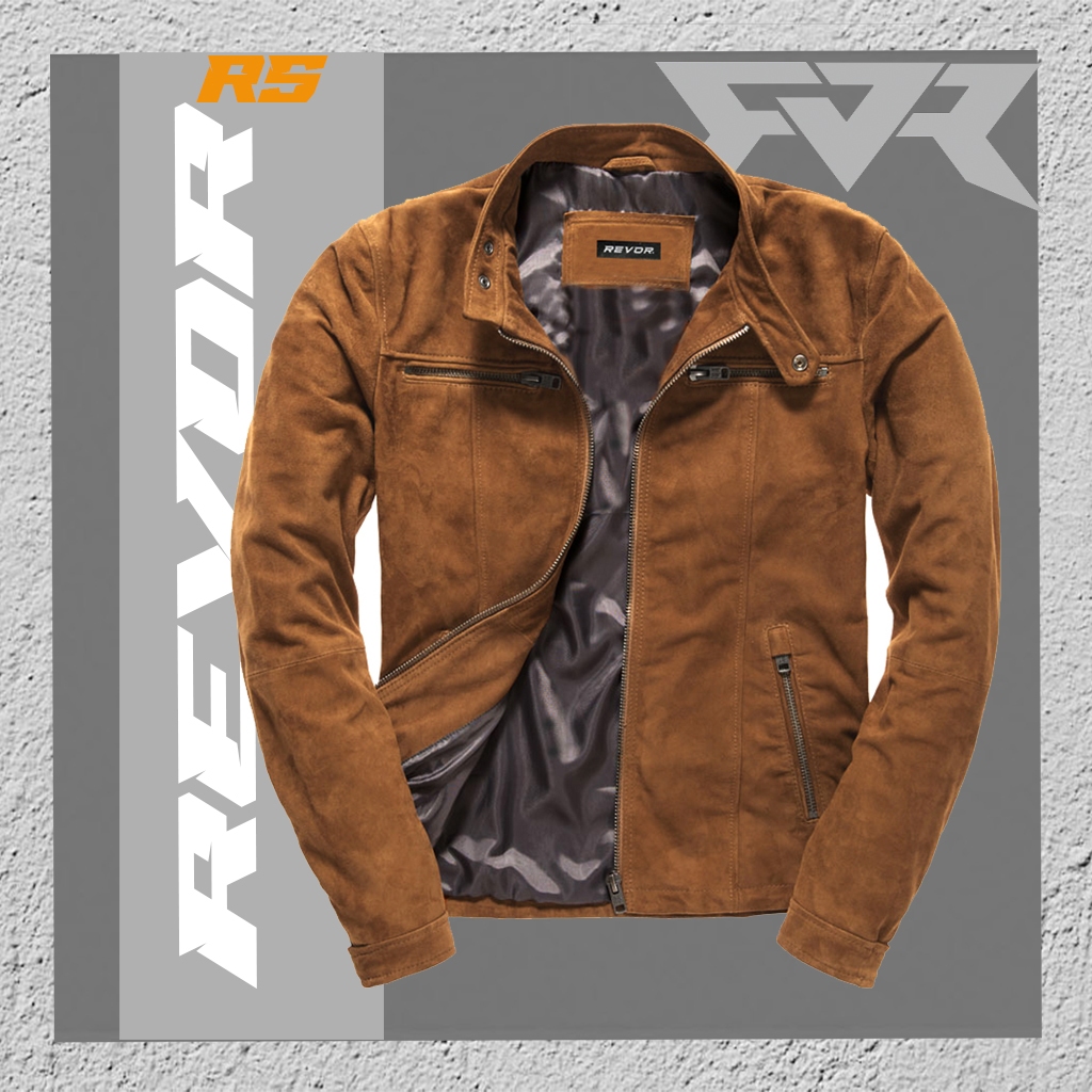 Revor RS Jaket Bikers Suede Beludru