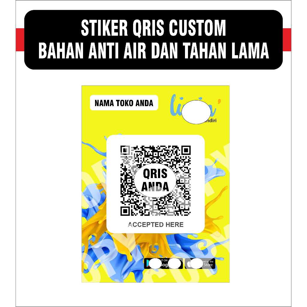 STIKER PEMBAYARAN QRIS CUSTOM