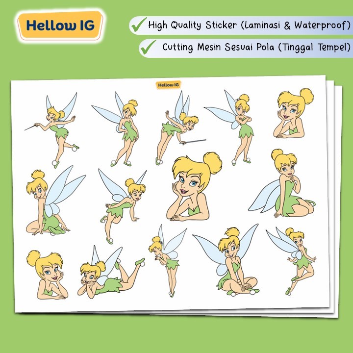 

STICKER PACK TINKERBELL| STIKER TINKER BELL DISNEY BOTOL WATERPROOF LAPTOP KOPER HELM