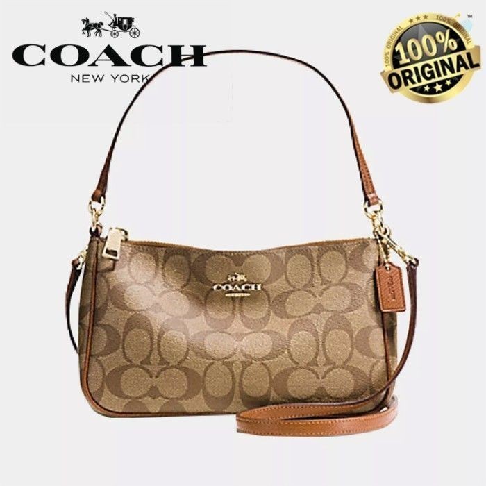 Tas Coach F58321 BAG OUTLET SIGNATURE TOP HANDLE-Khaki