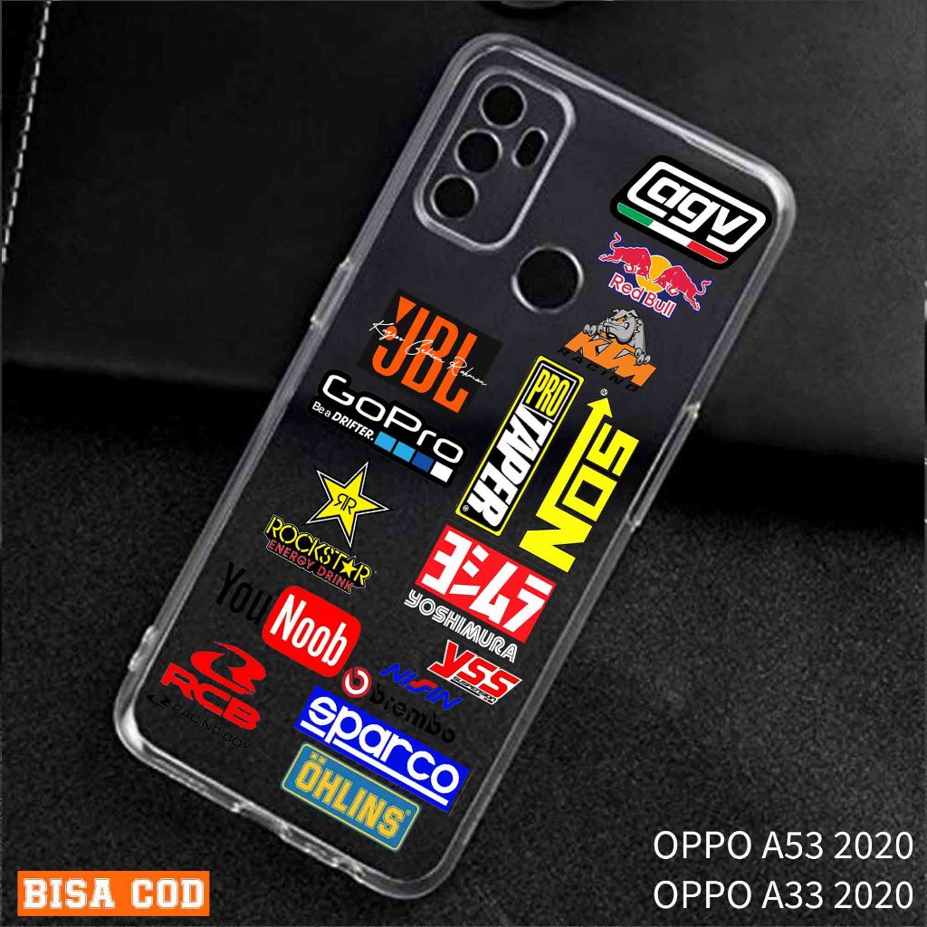 Clear Case Oppo A53 2020 / Oppo A33 2020 Terbaru Case Motif RACING Keren Pelindung kamera Pelindung 