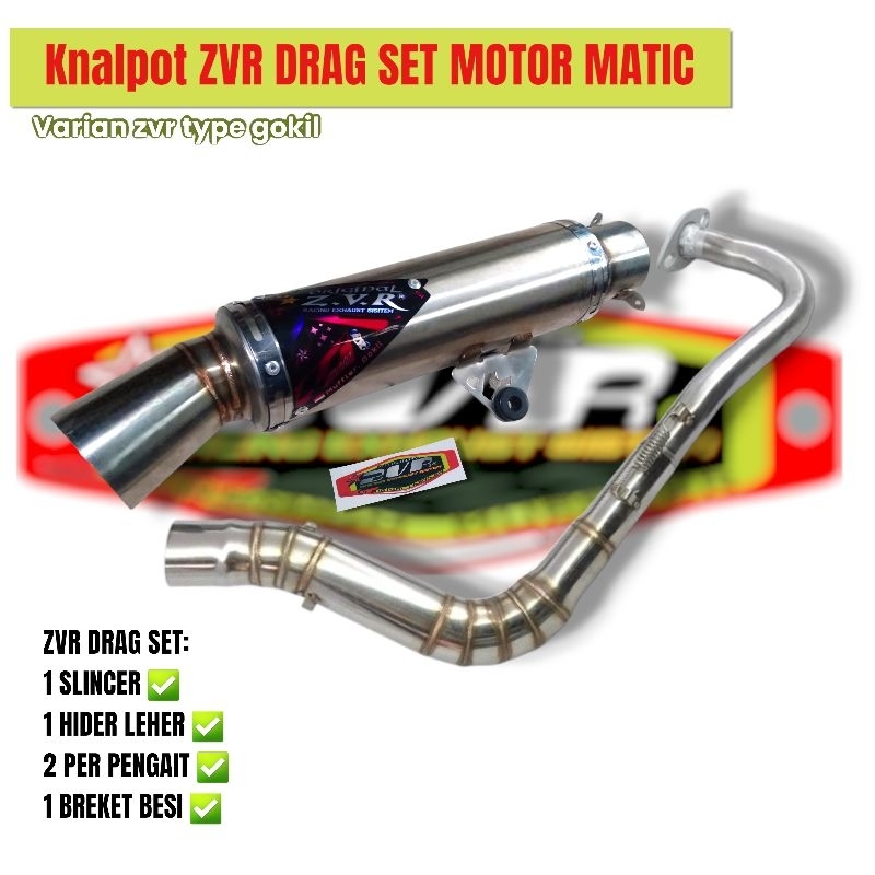 knalpot samlong zvr drag inlet38 FULLSISTEM VARIO BEAT XEON DLL
